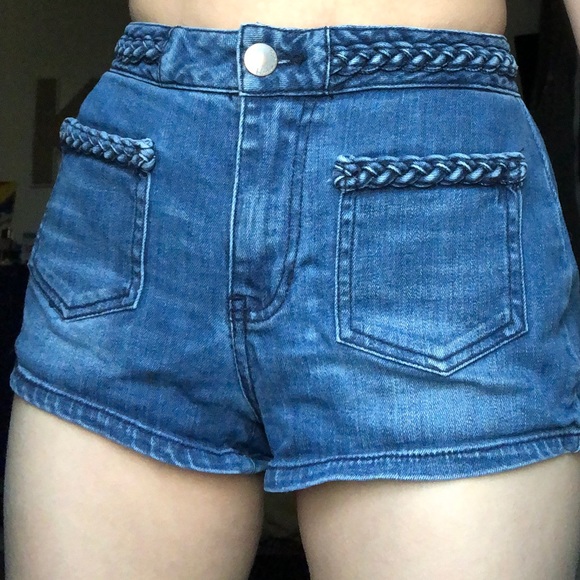 PacSun Pants - Denim shorts with braided detailing
